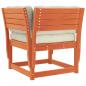 Preview: Gartensofa mit Armlehnen und Kissen Braun Massivholz Kiefer