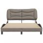 Preview: Bettgestell mit LED Taupe 140x190 cm Stoff