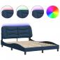 Preview: Bettgestell mit LED Blau 140x190 cm Stoff