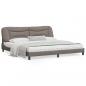 Preview: ARDEBO.de - Bettgestell mit LED Taupe 200x200 cm Stoff