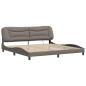 Preview: Bettgestell mit LED Taupe 200x200 cm Stoff