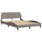 Preview: Bettgestell mit LED Taupe 140x200 cm Stoff