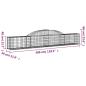 Preview: Gabionen mit Hochbogen 7 Stk. 300x30x40/60 cm Verzinktes Eisen