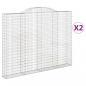 Preview: Gabionen mit Hochbogen 2 Stk. 300x30x220/240cm Verzinktes Eisen