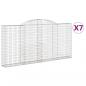 Preview: Gabionen mit Hochbogen 7 Stk. 300x30x140/160cm Verzinktes Eisen