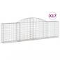 Preview: Gabionen mit Hochbogen 17 Stk. 300x30x80/100cm Verzinktes Eisen
