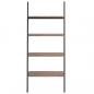 Preview: Leiterregal mit 4 Böden Dunkelbraun und Schwarz 64x34x150,5 cm