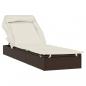 Preview: Sonnenliege mit Faltdach Braun 213x63x97 cm Poly Rattan