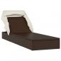 Preview: Sonnenliege mit Faltdach Braun 213x63x97 cm Poly Rattan