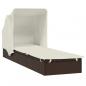 Preview: Sonnenliege mit Faltdach Braun 213x63x97 cm Poly Rattan
