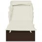 Preview: Sonnenliege mit Faltdach Braun 213x63x97 cm Poly Rattan