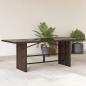 Preview: ARDEBO.de - Gartentisch mit Glasplatte Braun 190x80x74 cm Poly Rattan