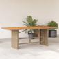 Preview: ARDEBO.de - Gartentisch mit Akazienholz-Platte 190x80x74 cm Poly Rattan