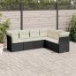 Preview: ARDEBO.de - 6-tlg. Garten-Sofagarnitur mit Kissen Schwarz Poly Rattan
