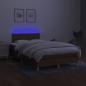 Preview: Boxspringbett mit Matratze & LED Dunkelbraun 120x190 cm Stoff