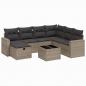 Preview: 8-tlg. Garten-Sofagarnitur mit Kissen Grau Poly Rattan