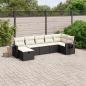 Preview: ARDEBO.de - 7-tlg. Garten-Sofagarnitur mit Kissen Schwarz Poly Rattan