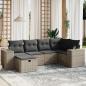 Preview: ARDEBO.de - 6-tlg. Garten-Sofagarnitur mit Kissen Grau Poly Rattan