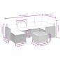 Preview: 7-tlg. Garten-Sofagarnitur mit Kissen Grau Poly Rattan