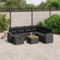 Preview: ARDEBO.de - 8-tlg. Garten-Sofagarnitur mit Kissen Schwarz Poly Rattan