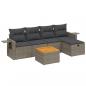 Preview: 6-tlg. Garten-Sofagarnitur mit Kissen Grau Poly Rattan
