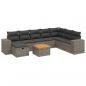 Preview: 9-tlg. Garten-Sofagarnitur mit Kissen Grau Poly Rattan