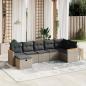 Preview: ARDEBO.de - 7-tlg. Garten-Sofagarnitur mit Kissen Grau Poly Rattan