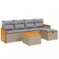 Preview: 6-tlg. Garten-Sofagarnitur mit Kissen Beige Poly Rattan