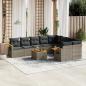 Preview: ARDEBO.de - 10-tlg. Garten-Sofagarnitur mit Kissen Grau Poly Rattan