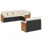Preview: 7-tlg. Garten-Sofagarnitur mit Kissen Schwarz Poly Rattan