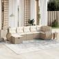 Preview: ARDEBO.de - 7-tlg. Garten-Sofagarnitur mit Kissen Beige Poly Rattan
