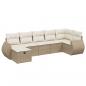 Preview: 7-tlg. Garten-Sofagarnitur mit Kissen Beige Poly Rattan