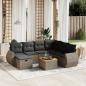 Preview: ARDEBO.de - 8-tlg. Garten-Sofagarnitur mit Kissen Grau Poly Rattan