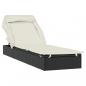 Preview: Sonnenliege mit Faltdach Schwarz 213x63x97 cm Poly Rattan