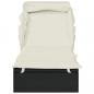 Preview: Sonnenliege mit Faltdach Schwarz 213x63x97 cm Poly Rattan