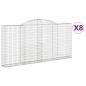 Preview: Gabionen mit Hochbogen 8 Stk. 300x30x140/160cm Verzinktes Eisen