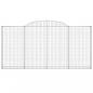 Preview: Gabionen mit Hochbogen 8 Stk. 300x30x140/160cm Verzinktes Eisen
