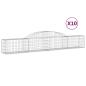 Preview: Gabionen mit Hochbogen 10 Stk. 300x30x40/60 cm Verzinktes Eisen
