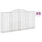 Preview: Gabionen mit Hochbogen 9 Stk. 300x30x140/160cm Verzinktes Eisen