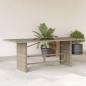 Preview: ARDEBO.de - Gartentisch mit Glasplatte Hellgrau 190x80x74 cm Poly Rattan