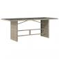 Preview: Gartentisch mit Glasplatte Hellgrau 190x80x74 cm Poly Rattan