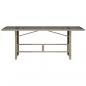Preview: Gartentisch mit Glasplatte Hellgrau 190x80x74 cm Poly Rattan
