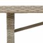 Preview: Gartentisch mit Glasplatte Hellgrau 190x80x74 cm Poly Rattan