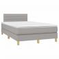 Preview: Boxspringbett mit Matratze & LED Hellgrau 120x190 cm Stoff