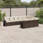 Preview: ARDEBO.de - 10-tlg. Garten-Sofagarnitur mit Kissen Braun Poly Rattan