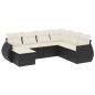 Preview: 7-tlg. Garten-Sofagarnitur mit Kissen Schwarz Poly Rattan