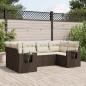 Preview: ARDEBO.de - 6-tlg. Garten-Sofagarnitur mit Kissen Braun Poly Rattan
