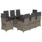 Preview: 9-tlg. Garten-Essgruppe mit Kissen Grau Poly Rattan