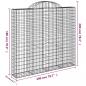 Preview: Gabionen mit Hochbogen 13Stk. 200x50x180/200cm Verzinktes Eisen