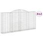 Preview: Gabionen mit Hochbogen 12 Stk 300x30x140/160cm Verzinktes Eisen